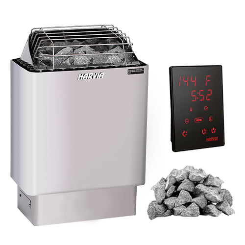 Harvia KIP45W PKG, 4.5kW Sauna Heater, Stainless Steel, Warranty + FREE stones - New