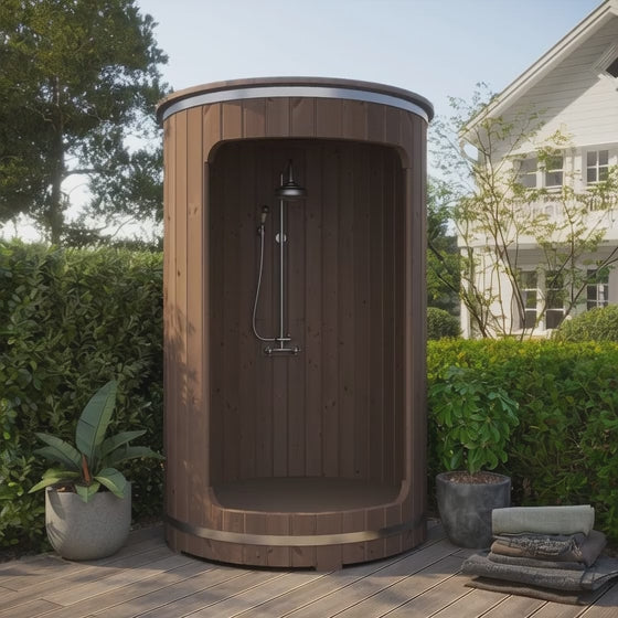 SaunaLife Barrel Shower Model R3 - Rain-Series Outdoor - 53"Wx90"H